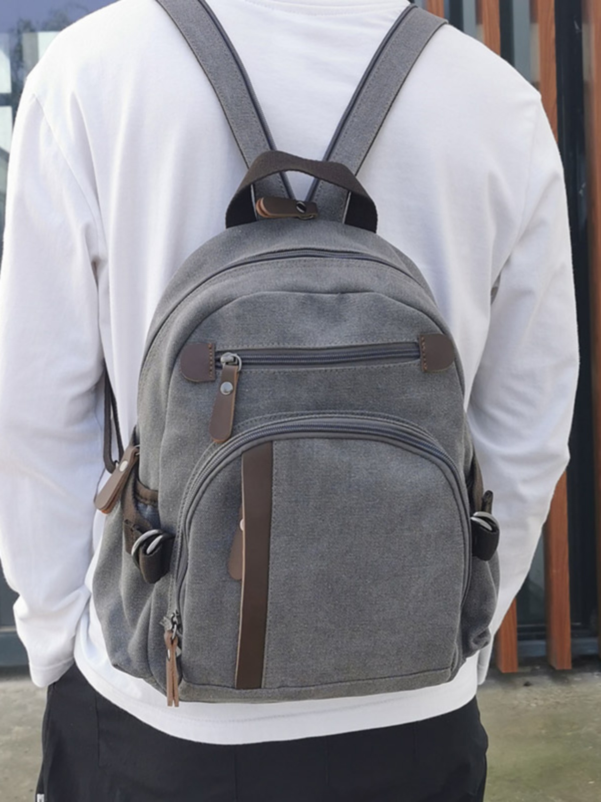 Mochila pequeña de lona para h - Canvas Backpack Casual reseña y precio
