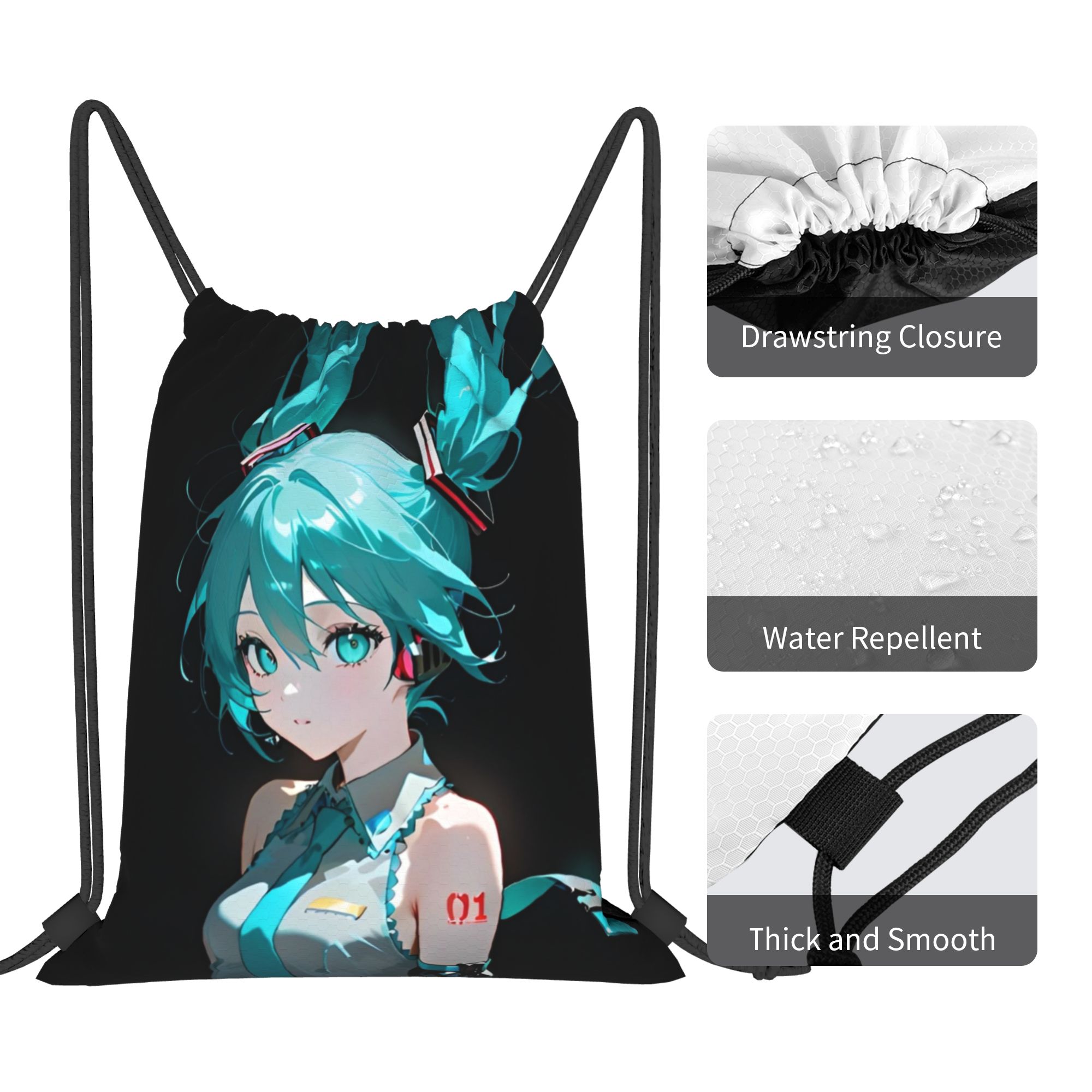 H-Hatsunes Mikus Bag Mochila c - Drawstring Gym Bag reseña y precio